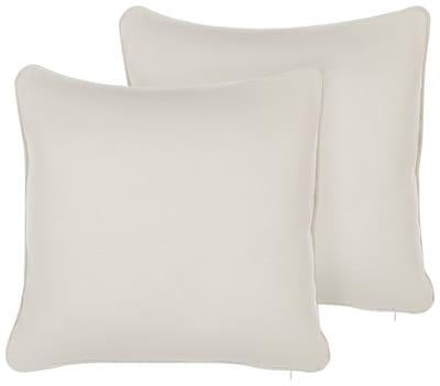 HELIOTROPE - Sierkussen set van 2 - Wit - 45 x 45 cm - Polyester