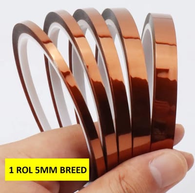 Actie4you® - Hittebestendige Tape – 5mm - 30 Meter – Polyamide