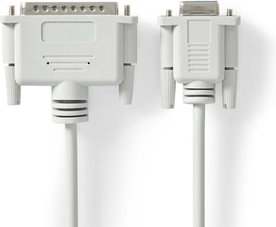 Seriële Kabel - D-SUB 25-Pins Male - D-SUB 9-Pins Female - Vernikkeld - 2.00 m - Rond - PVC - Ivoor - Envelop
