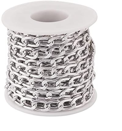 FASHEWELRY CHA-TA0001-12-BY-EU 4 Meter Zilveren Aluminium Curb Chain Roll 13x8mm Sieraden Maken Ketting Twisted Cubaanse Voor DIY Chunky Vrouwen Mannen Armband