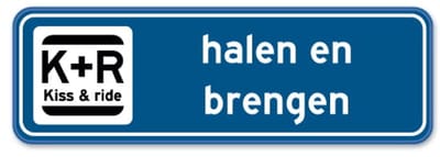 Parkeerbord Kiss and Ride - Weerbestendig Aluminium - 40x15 cm - Bevestiging: Zonder bevestiging (alleen het bord)