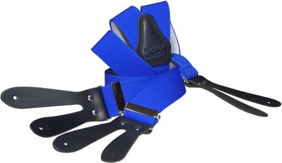 Pierre Mouton- Bretel - Volwassenen - Heren - Sterk - met Leertjes - Cobalt Blauw - 140cm - 35mm - XL - XXL