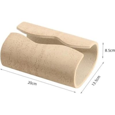 Boîte à mouchoirs en pierre légère et luxueuse, créative et simple, pour le salon, le bureau, les serviettes, grande taille, rangement, décoration de la maison beige