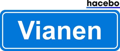 Hacebo - Plaatsnaam Sticker - 29x10 CM - Vianen sticker - Verkeersborden sticker - grappige cadeaus - Vianen