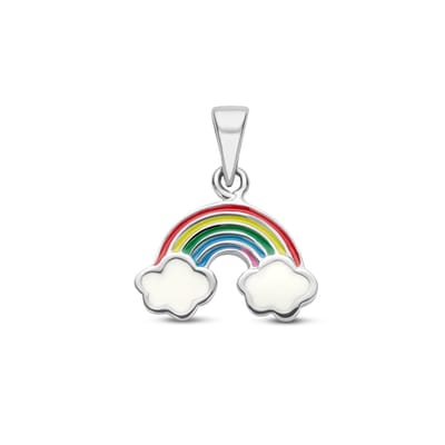zilver gerhodineerd hanger regenboog 1336208