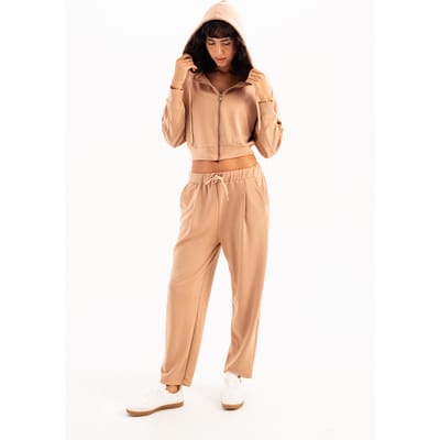 JUSTEVER Oversized Fit Elastische Taille Zakken Relaxte Pasvorm Nerts Dames Joggingbroek - Flex