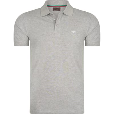 Cappuccino Italia - Heren Polo SS Polo Plain Pique - Grijs - Maat S