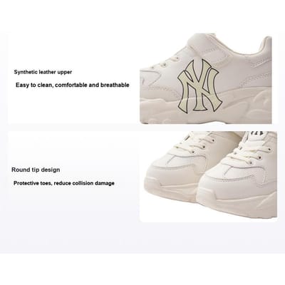 MLB Big Ball Chunky Synthetisch Leer Lichtgewicht Eenvoudig Comfortabel Duurzaam Lage Top Kinder Casual Schoenen Kinder casual schoenen 7ASHJ014N-50IVS 38 white