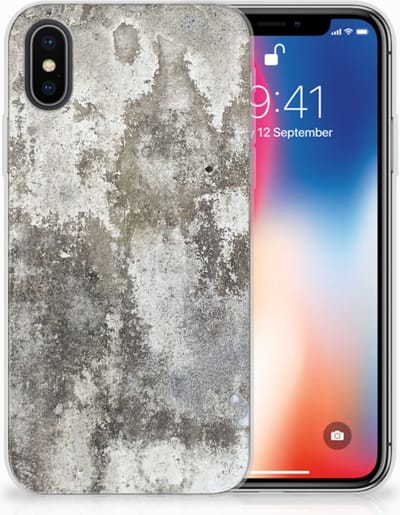 Apple iPhone X | Xs TPU Siliconen Hoesje Beton Print