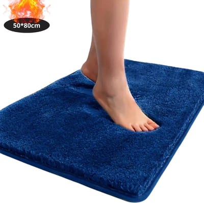 Nivard Badmat - Douchemat - Antislip - Wc Mat - Toiletmat - Badkamermat - Marineblauw - 50x80