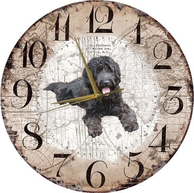 Houten Klok - 30cm - Hond - Labradoedel
