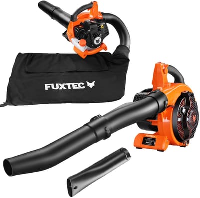 FUXTEC Benzin Laubsauger 4in1 FX-LBS126 2-Takt Laubbläser & Laubhäcksler inkl. 2Blasrohre & 45l Fangsack – getestet Oberklasse 1,4 – Blasgeschwindigkeit 71 m/s