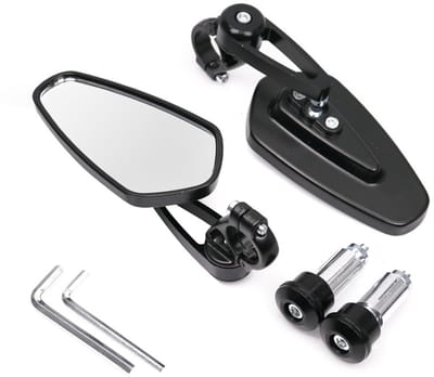 BukkitBow - Set Motor Spiegels - Bar End - Aluminium Achteruitkijkspiegels - Universeel Design voor Chopper en Scooter