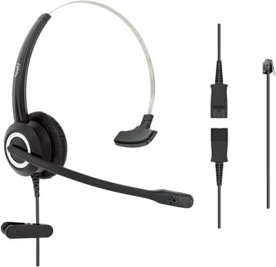 HD Voice Monauraal Kantoorheadset voor IP Telefoons (MITEL, Nortel, NEC, Polycom)