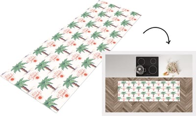Keukenloper - Loper keuken - Palmboom - Zomer - Patronen - 150x50 cm - Keukenloper vinyl