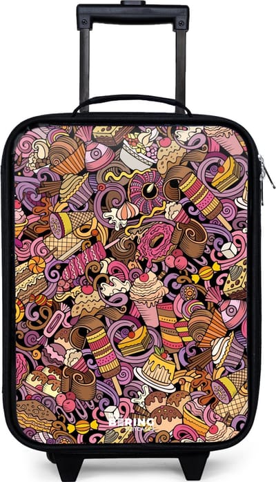 NoBoringSuitcases.com® - Kinderkoffer jongen - Kindertrolley meisje - Sweet surprises - Koffer kind lichtgewicht - Reiskoffer trolley voor kinderen - Koffertje met lichtgevende wieltjes - Rolkoffer zwart