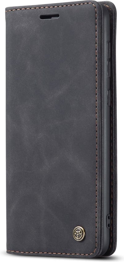 Casemania Hoesje Geschikt voor Oppo A57 5G & A77 5G Charcoal Gray - Dunne Portemonnee Book Case - Slim Wallet Case met Pasjeshouder