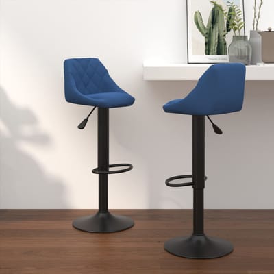 vidaXL - Barkrukken - 2 - st - fluweel - blauw