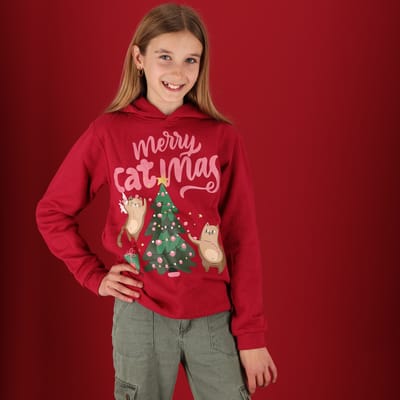 Kerst Hoodie kinderen - Rood - Maat 92/98 - kersttrui jongens - kersttrui meisjes - kerst trui kinderen - kersttrui kinderen