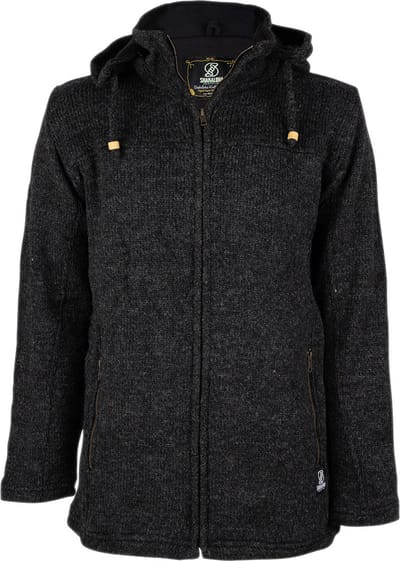 Gebreid Wollen Heren/Uni Vest van Schapenwol met Polyester Fleece voering en afneembare capuchon - SHAKALOHA - M Navigator L