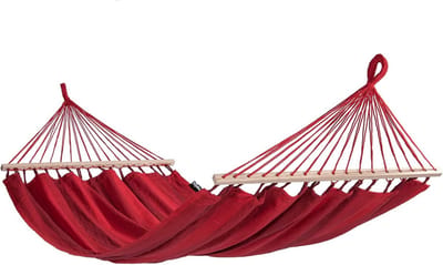 Rode Katoenen Hangmat voor 1 Persoon - Comfortabel & Stevig - Inclusief Draagtas
