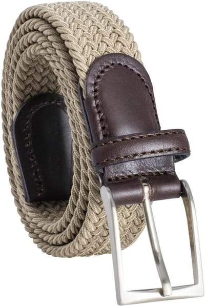 Gevlochten Herenriem - Textiel Riem - Dagelijks Gebruik - Flexibele Stretch Stof - 140 cm - Cognac