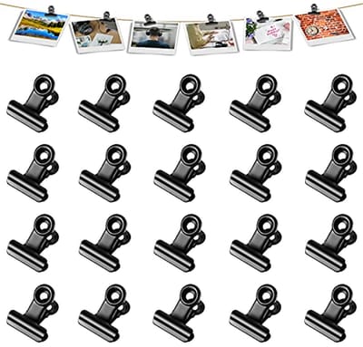 20 Stuks Mini Binder Clips - Duurzame Metalen Scharnierclips van 22 mm voor Thuis en Kantoor