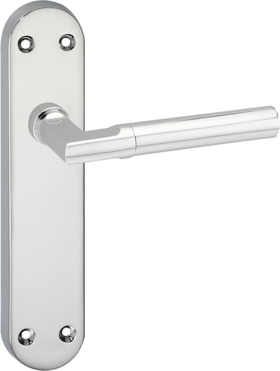 Deurkruk - Impresso Galway - Voor binnen - Ovaal deurschild met schroeven - Chroom - 2 stuks