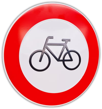 Verboden Fietsen te Plaatsen - Aluminium Geperst - Rond bord - Ø 24cm