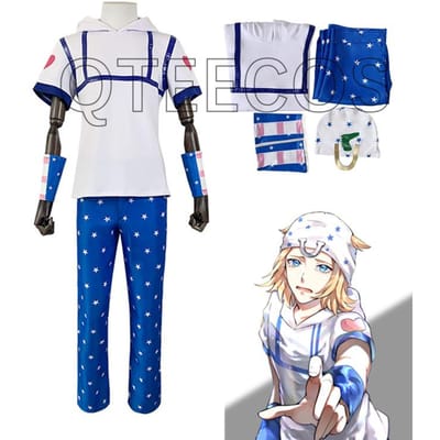 bilibili Anime JOJO's Bizarre Adventure Johnny Joestar Cosplay Kostuum Jonathan Halloween Uniform Stripverhaal Top Broek Hoed Pakken M white