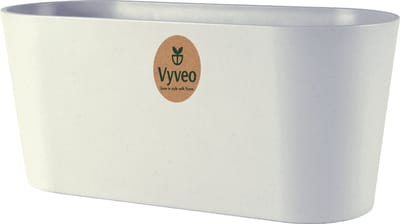 Vyveo - Bloempot Varda - 32x13x14 - Lichtgrijs - Bloempot voor binnen en buiten - Lichtgewicht - Breukbestendig - Vorstbestendig - UV-bestendig