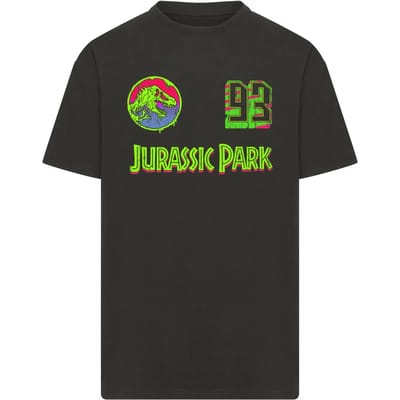 Merchcode Jurassic Park - Oversize Heren Tshirt - XS - Zwart