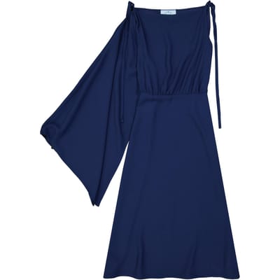 Prada uitlopende midi-jurk met één mouw