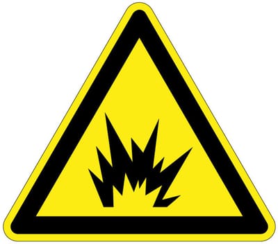 Waarschuwingssticker vlamboog explosie 100 mm