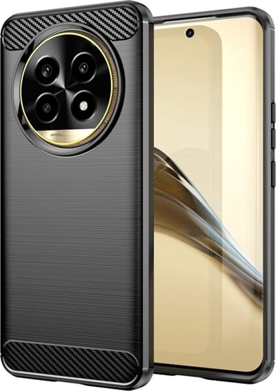 Hoesje geschikt voor Realme 13 Pro / 13 Pro Plus - Techsuit Carbon Silicone Back Cover - Zwart