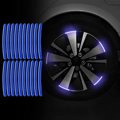 Dailygoods- Reflecterende Stickers - 20 Stuks - Zelfklevend - Waterdicht - Fluorescerend - Verbeterd Model met Honingraatlijm - Geschikt voor Autobanden/Fietsen - Autobandstickers