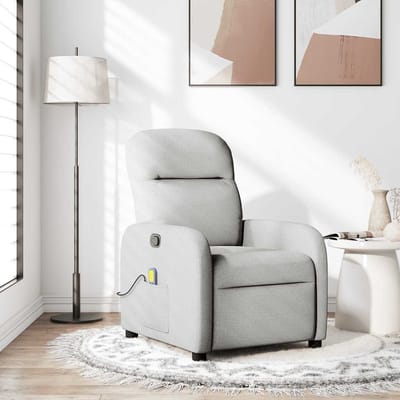 vidaXL - Massagestoel - verstelbaar - stof - wolk - grijs
