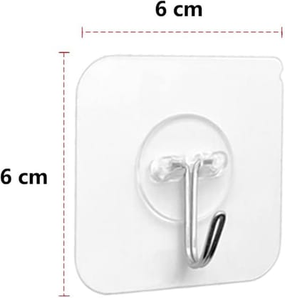 Dailygoods- Haakjes 12 Stuks - Zelfklevend - Draaggewicht 5 kg - Geschikt voor Badkamer/Keuken - Duurzaam PVC/Roestvrij Staal - Voor Glas/Tegels/Keramiek - Wandhaakjes