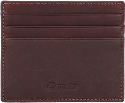 Esquire Oslo creditcard etui RFID leer 10 cm - 6 Sleuven - braun