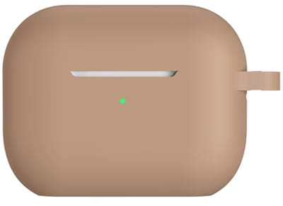 Lichtbruin hoesje geschikt voor AirPods 4 - Siliconen hoesje voor AirPods - Beige/Zand - Softcase - CHPN