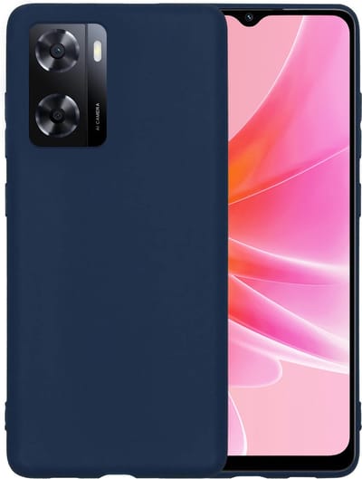 Hoesje - Geschikt voor OPPO A57 - Sterk & Shockproof - Hoes Cover - Siliconen Case - Telefoonhoesjes - Donkerblauw