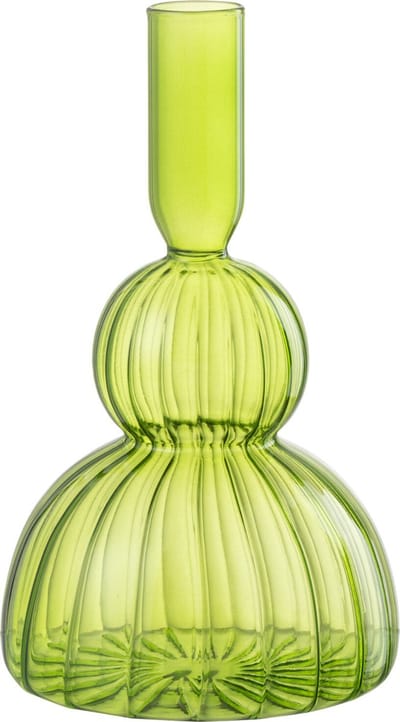 J-Line vaas Juliette - glas - groen - 19 cm hoog