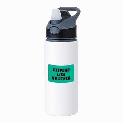 Hacebo® - stepdad like no other waterfles met rietje zwart - Vader - geweldige papa - niemand anders - verjaardag - cadeau - kado - bedankje - geschenk - water fles - 650ML