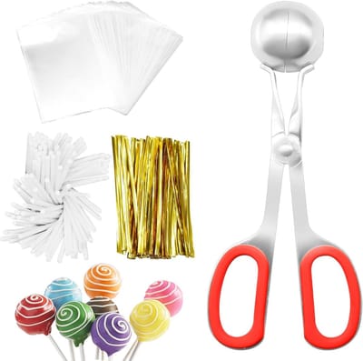 Complete Lollipop Sticks en Wrappers Set - Ideaal voor Cake Pops, Snoep en Chocolade met Papieren Stokken, Zakjes en Gouden Draaitouwtjes
