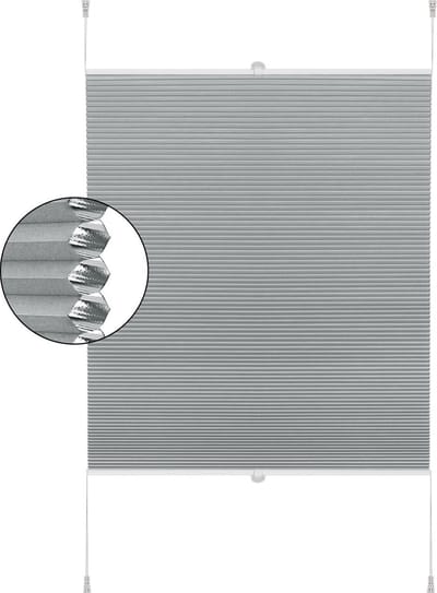 Bolt Edge Honinggraat Gordijn - Grijs - 65x130cm - Lichtdoorlatend - Zonder Boren