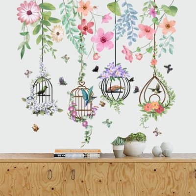 Store_7 - Muurstickers - Vlinder Bloem - Eenvoudig aan te brengen