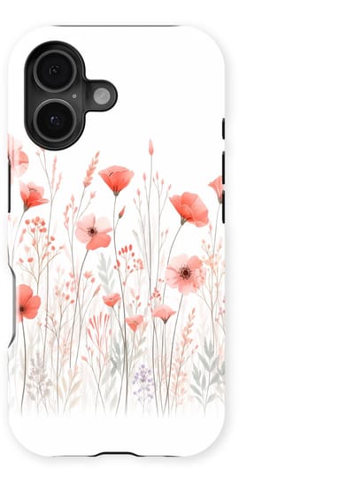 Bloemen Design Hoesje geschikt voor iPhone 17 | Flower Print Tough Case met Mag | Shockproof | Bloemen Motief Backcover geschikt voor iPhone 17 Blush Border