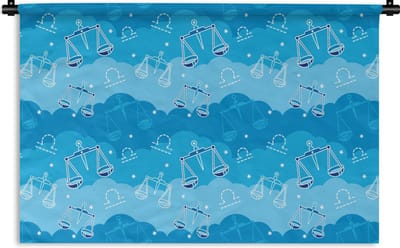 Wandkleed - Wanddoek - Weegschaal - Patroon - Zodiac - 180x120 cm - Wandtapijt