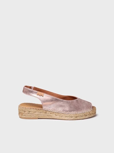 Dames espadrille met open neus van glanzend leer | ERICA-AS