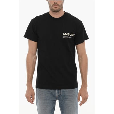 T-shirt met ronde hals van katoenen jersey met contrastprint in zwart
